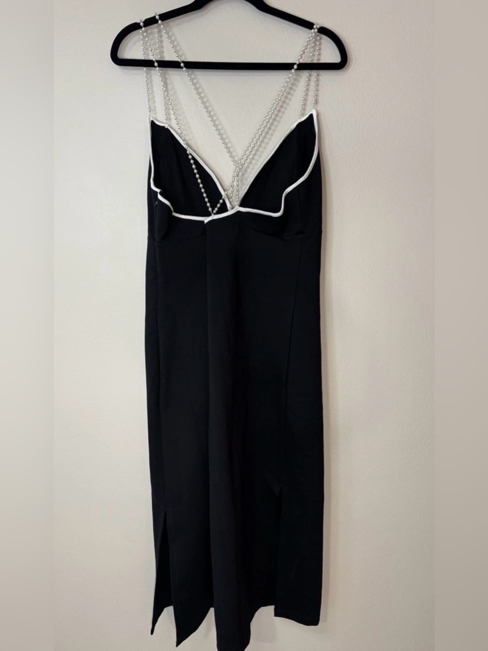 Maeve Anthropologie NWT Pearl Strap Black Cocktail Midi Sheath Dress Size XL - Picture 8 of 8